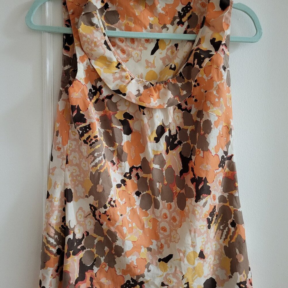 Banana Republic 100% Silk Floral Sleeveless Blouse size small